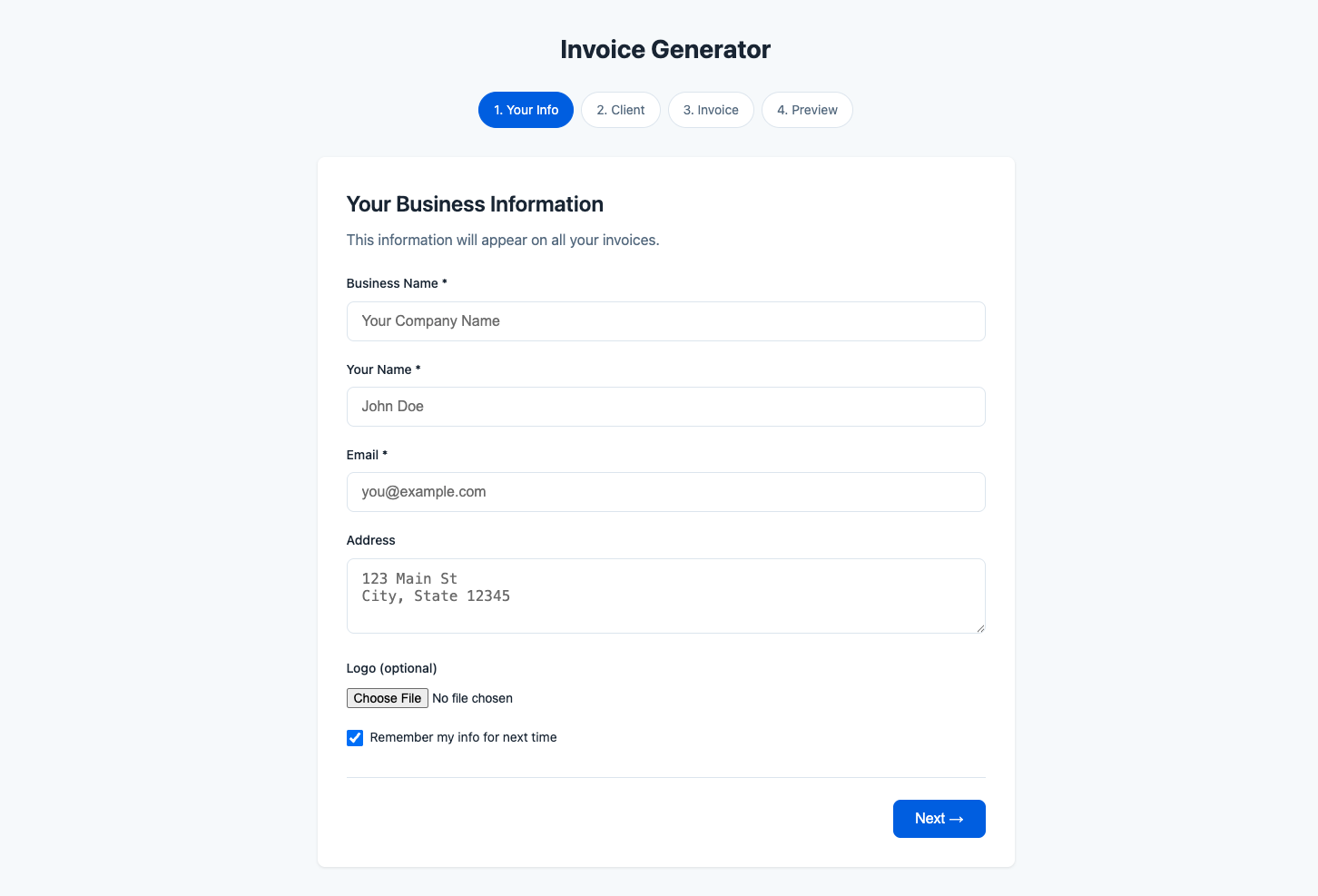 Invoice Generator
